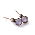 EG1131-2 Purple Zircon and Gold Crown Earrings