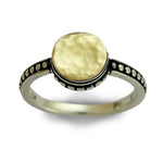 R0154 Hammered gold and silver ring