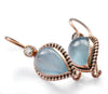 EG2215  Rose Gold Teardrop Earrings with Blue Quartz